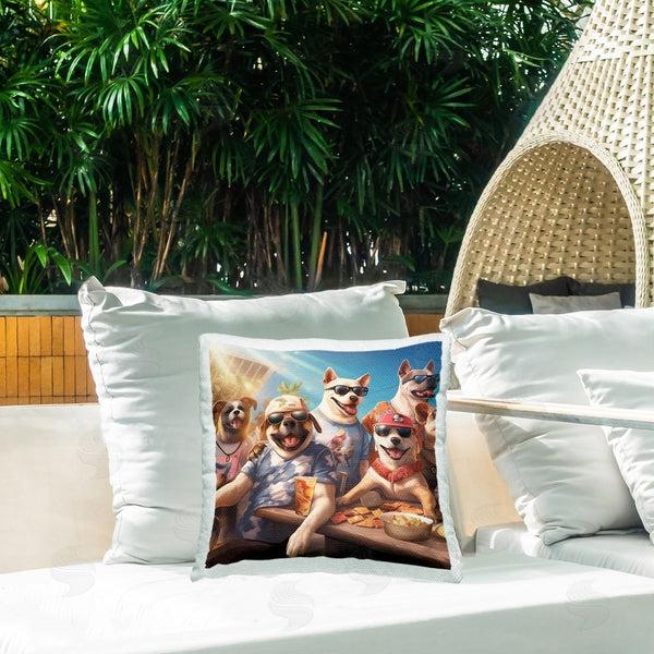 Stupell Industries Jim Baldwin | Summer Dog Friends Printed Throw Pillow