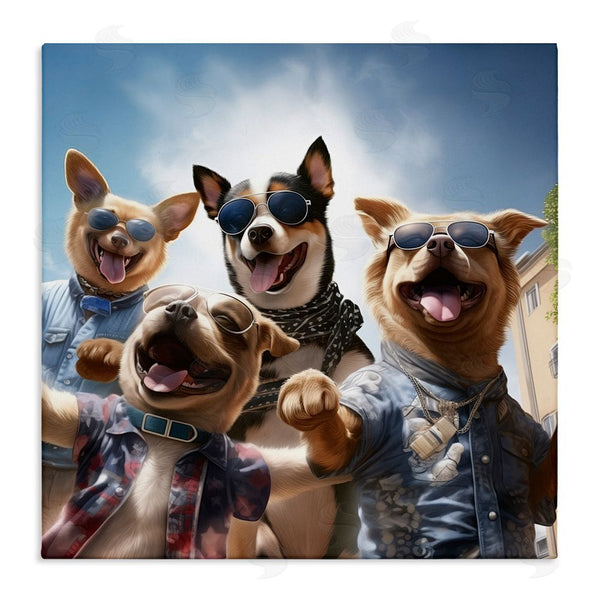 stupell industries Jim Baldwin | Trendy Dogs Selfie Wall Art