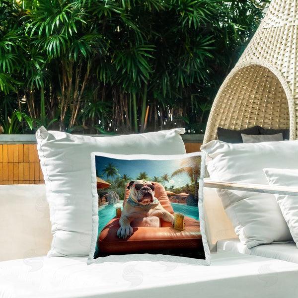 Stupell Industries Jim Baldwin | Tropical Pool Dog Printed Throw Pillow