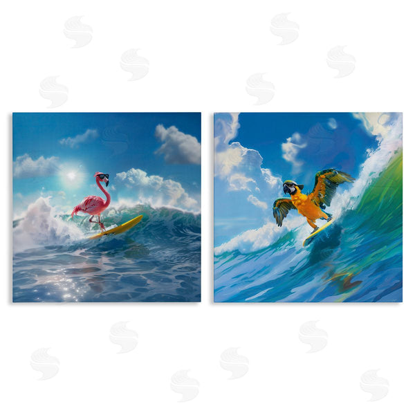 stupell industries Jim Baldwin | Tropical Surfing Birds