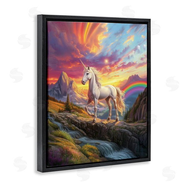 Stupell Industries Jim Baldwin | Unicorn With Sunset Rainbow
