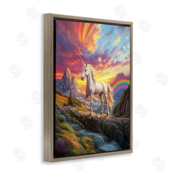 Stupell Industries Jim Baldwin | Unicorn With Sunset Rainbow