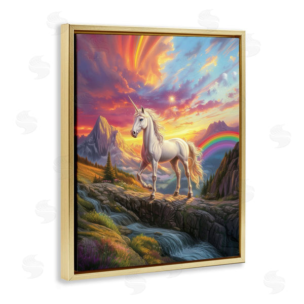 Stupell Industries Jim Baldwin | Unicorn With Sunset Rainbow