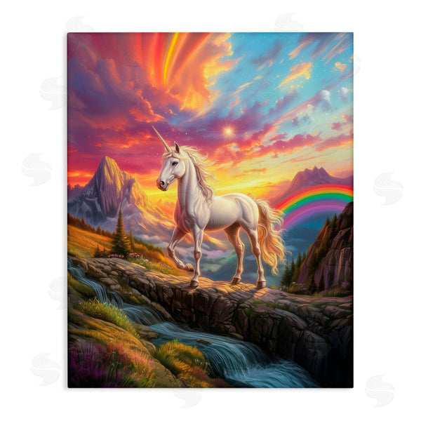 stupell industries Jim Baldwin | Unicorn with Sunset Rainbow