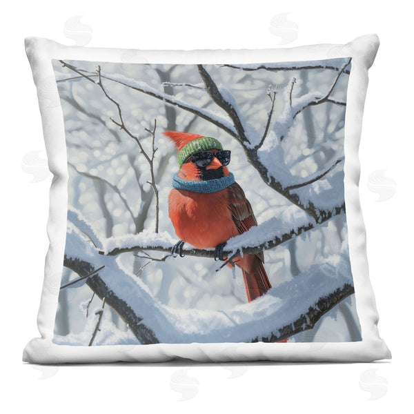stupell industries Jim Baldwin | Winter Cool Cardinal Printed Throw Pillow