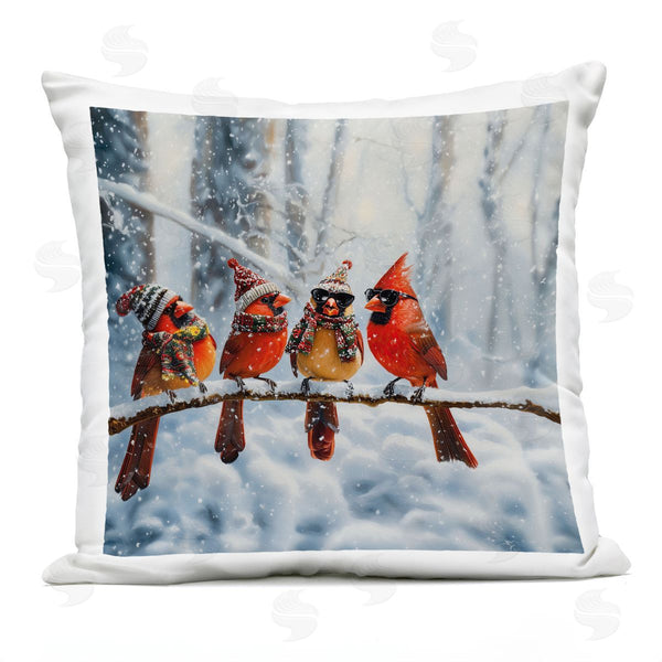 Stupell Industries Jim Baldwin | Winter Dressed Cardinals Printed Throw Pillow