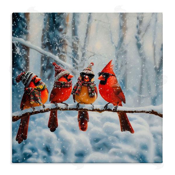 stupell industries Jim Baldwin | Winter Dressed Cardinals