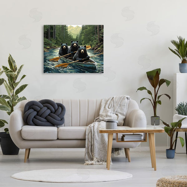 Stupell Industries Jim Baldwin | Woodland Canoeing Bears Wall Art
