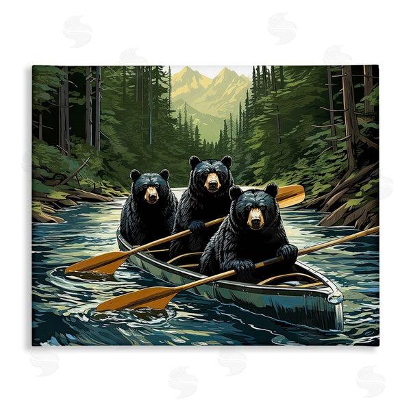 stupell industries Jim Baldwin | Woodland Canoeing Bears Wall Art