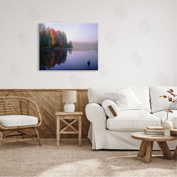 Stupell Industries Jim Becia | Quiet Lakeside Red Foliage Trees Water Reflection Wall Art