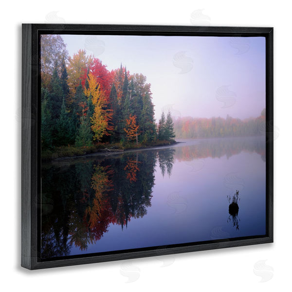Stupell Industries Jim Becia | Quiet Lakeside Red Foliage Trees Water Reflection Wall Art