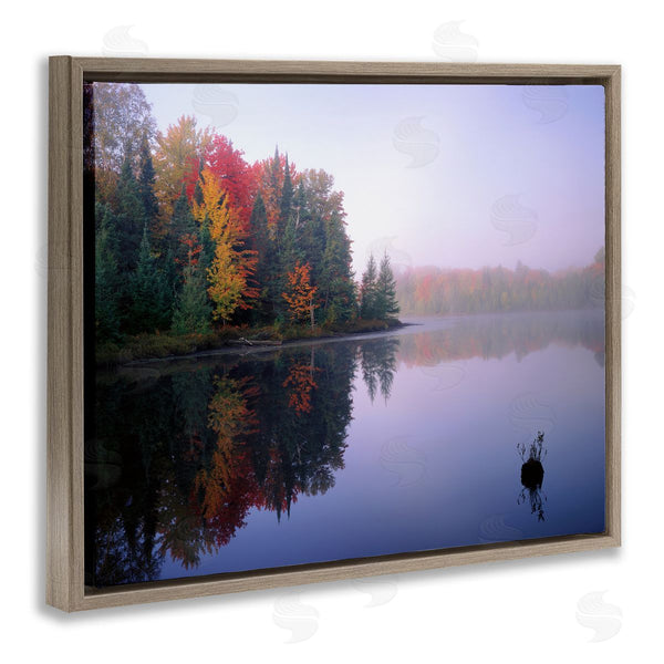 Stupell Industries Jim Becia | Quiet Lakeside Red Foliage Trees Water Reflection Wall Art