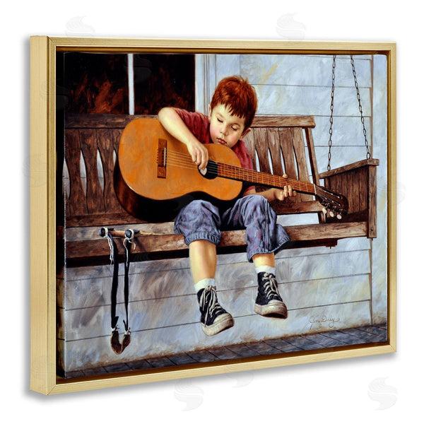 Stupell Industries Jim Daly | Boy Guitar Porch Swing Painting