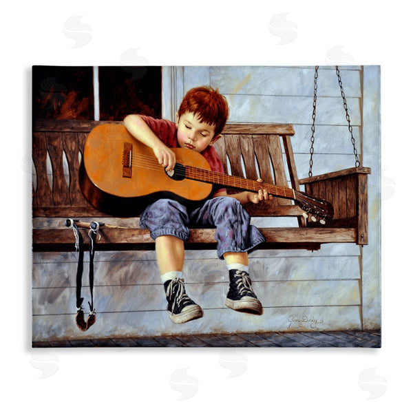 stupell industries Jim Daly | Boy Guitar Porch Swing Painting