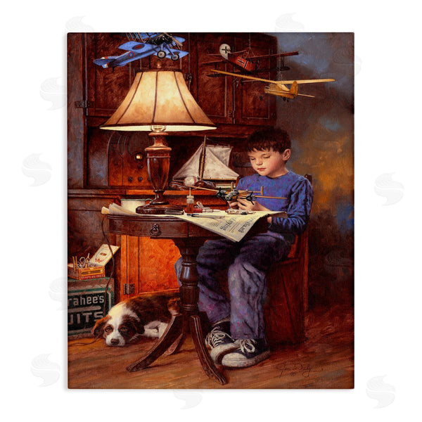 stupell industries Jim Daly | Boy with Model Airplanes