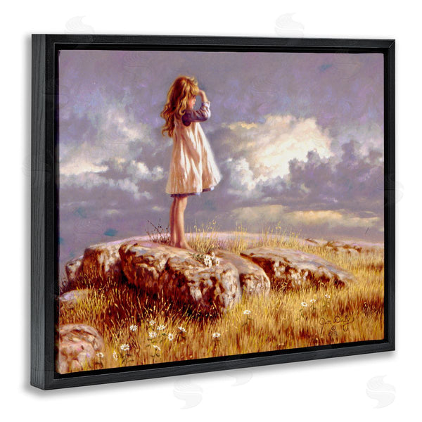 Stupell Industries Jim Daly | Girl Gazing On Rock Sunset Wall Art