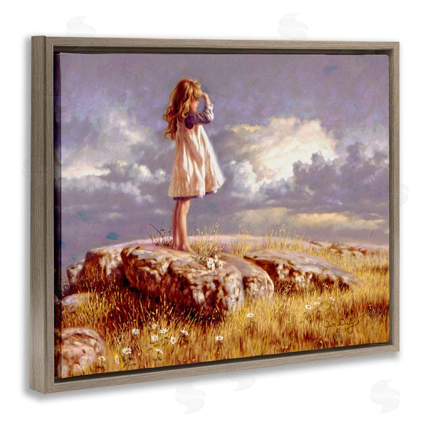 Stupell Industries Jim Daly | Girl Gazing On Rock Sunset Wall Art