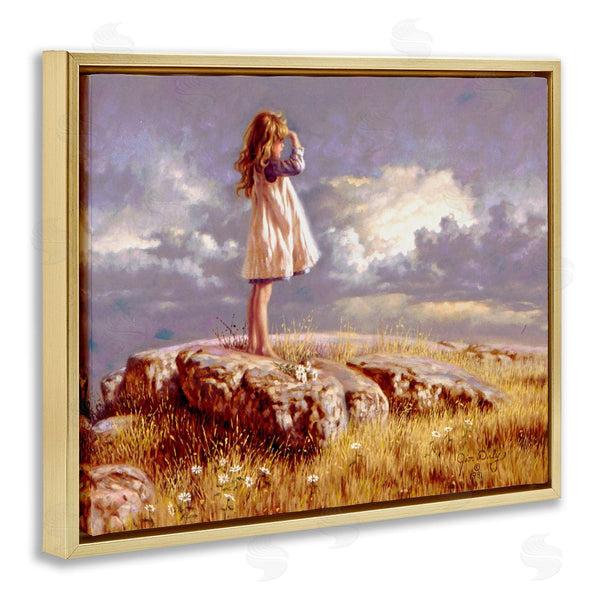 Stupell Industries Jim Daly | Girl Gazing On Rock Sunset Wall Art