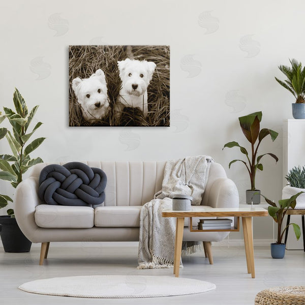 Stupell Industries Jim Dratfield | White Terrier Puppies Wall Art