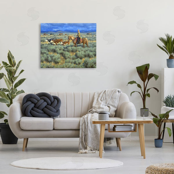 Stupell Industries Jimmy Dyer | Cowboy Rounding Cattle Wall Art