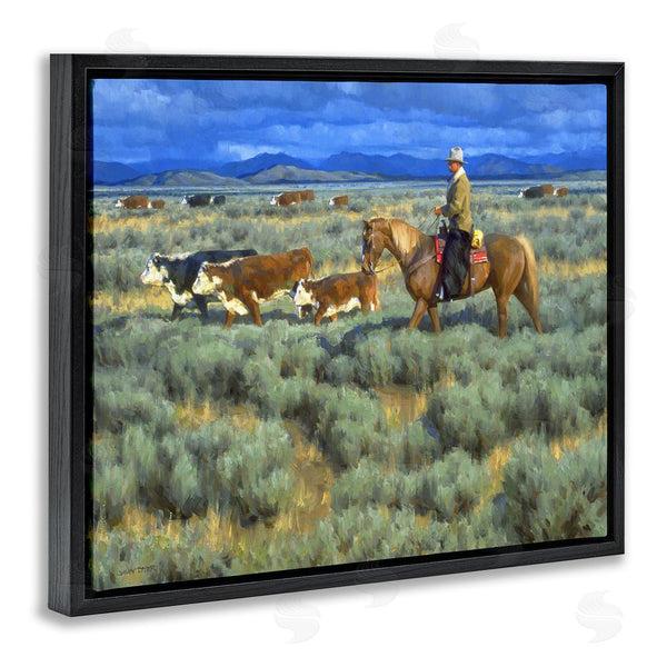 Stupell Industries Jimmy Dyer | Cowboy Rounding Cattle Wall Art
