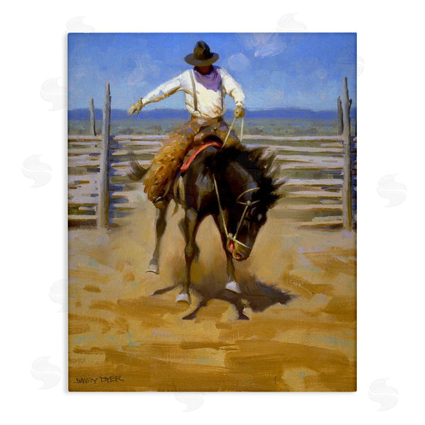 stupell industries Jimmy Dyer | Equestrian Rodeo Horse Jockey Wall Art