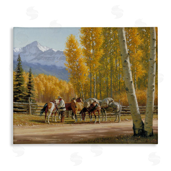 stupell industries Jimmy Dyer | Horses Rural Farm Foliage Wall Art