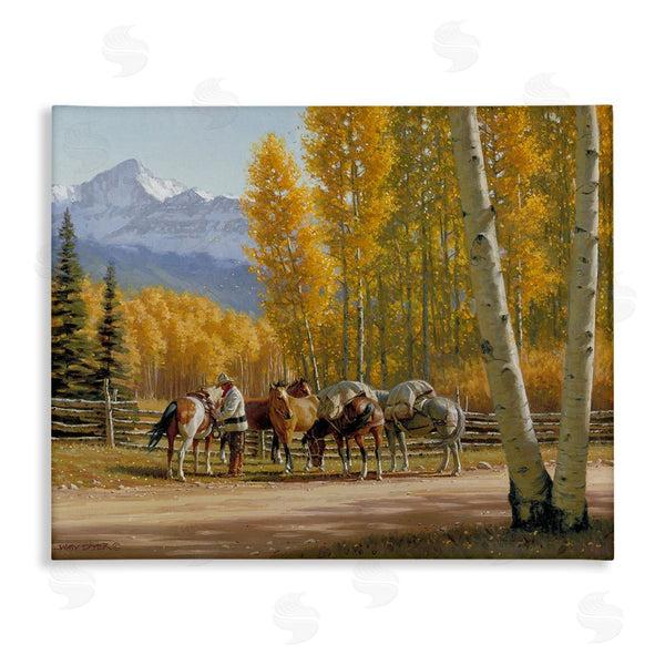 stupell industries Jimmy Dyer | Horses with Fall Foliage Wall Art