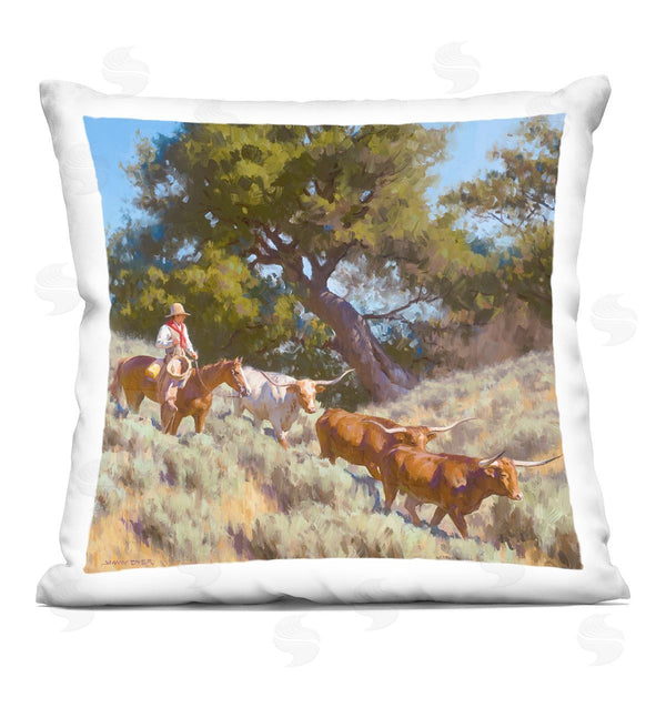stupell industries Jimmy Dyer | Traditional Cowboy & Cattle Printed Throw Pillow