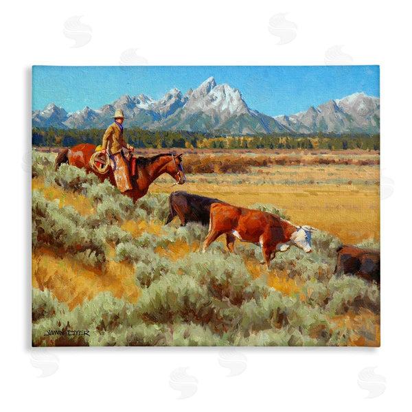 stupell industries Jimmy Dyer | Western Ranch Horse Cattle Wall Art