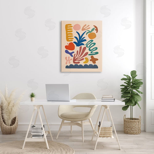 Stupell Industries JJ Design House LLC | Abstract Cutout Fruit Plant Shapes Geometric Botanicals Wall Art