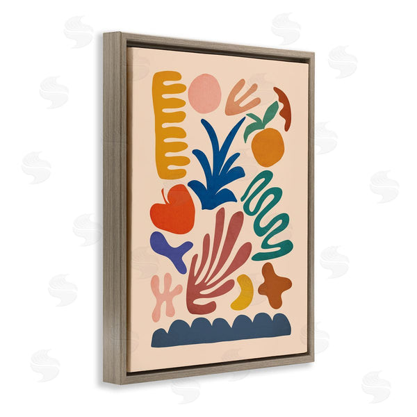 Stupell Industries JJ Design House LLC | Abstract Cutout Fruit Plant Shapes Geometric Botanicals Wall Art