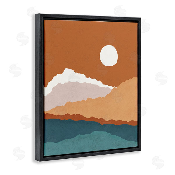 Stupell Industries JJ Design House LLC | Abstract Mountain Peaks Round Moon Nature Scene Wall Art