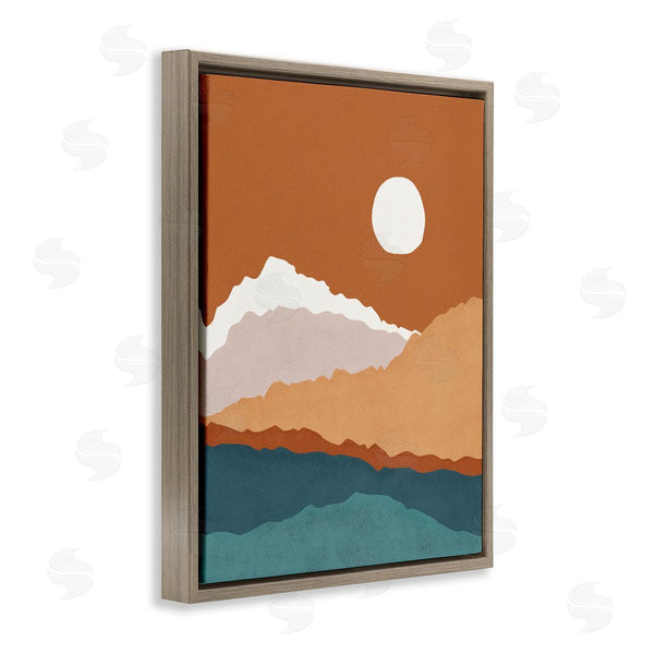 Stupell Industries JJ Design House LLC | Abstract Mountain Peaks Round Moon Nature Scene Wall Art