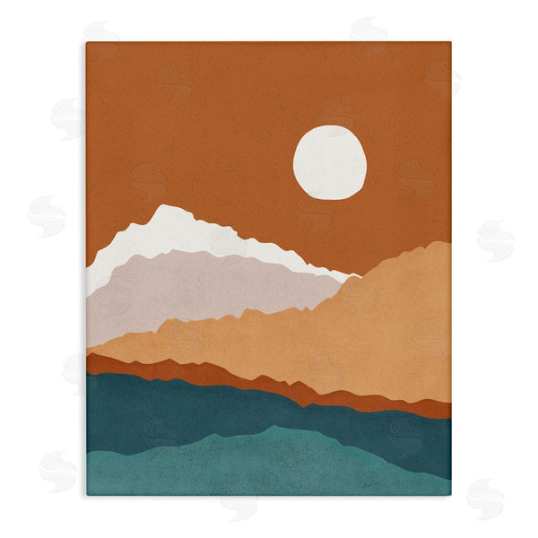stupell industries JJ Design House LLC | Abstract Mountain Peaks Round Moon Nature Scene Wall Art