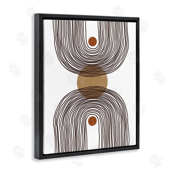 Stupell Industries JJ Design House LLC | Asymmetrical Rainbow Reflection Abstract Round Shapes Brown White Wall Art