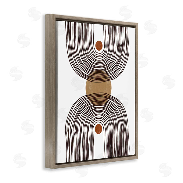 Stupell Industries JJ Design House LLC | Asymmetrical Rainbow Reflection Abstract Round Shapes Brown White Wall Art