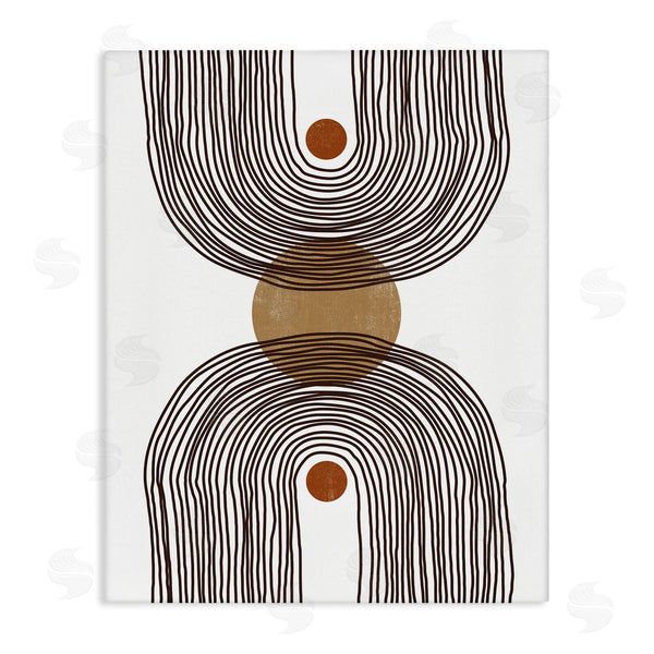 stupell industries JJ Design House LLC | Asymmetrical Rainbow Reflection Abstract Round Shapes Brown White Wall Art
