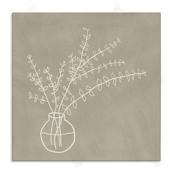 stupell industries JJ Design House LLC | Beige Botanical Herbs Leaves Vase Pattern Outline Wall Art