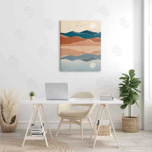 Stupell Industries JJ Design House LLC | Birds Flying Over Mountain Peaks Lake Reflection Wall Art