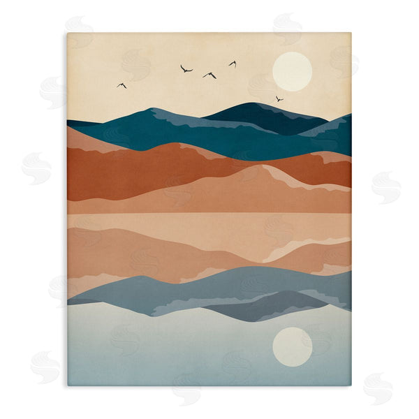 stupell industries JJ Design House LLC | Birds Flying Over Mountain Peaks Lake Reflection Wall Art