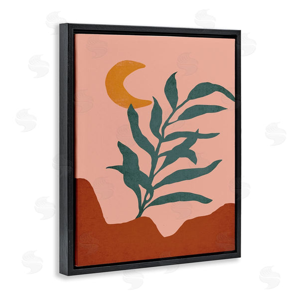 Stupell Industries JJ Design House LLC | Blooming Plant Leaf Pleasant Desert Crescent Moon Wall Art