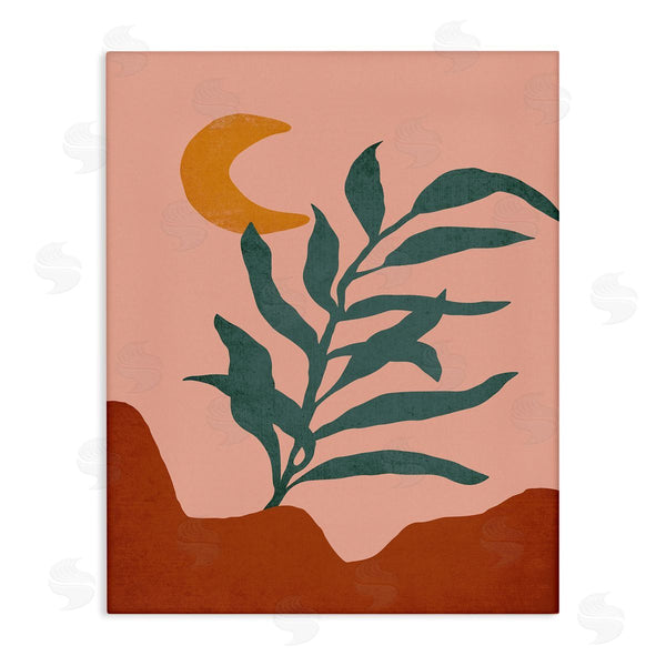 stupell industries JJ Design House LLC | Blooming Plant Leaf Pleasant Desert Crescent Moon Wall Art