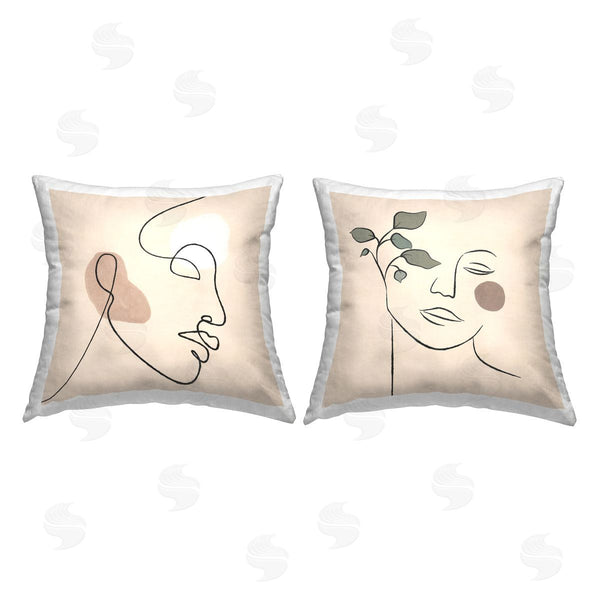 stupell industries JJ Design House LLC | Boho Female Line Drawing Printed Throw Pillow Set