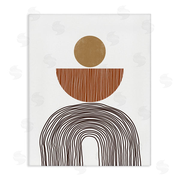 stupell industries JJ Design House LLC | Boho Shapes Stacked Abstract Round Curves Brown White Wall Art