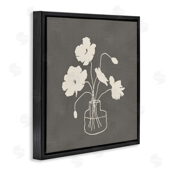 Stupell Industries JJ Design House LLC | Botanical Flower Buds Blossoms Vase White Outline Wall Art