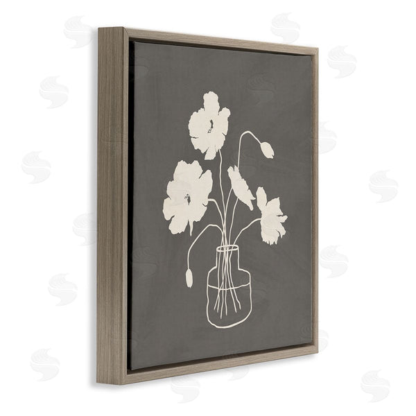 Stupell Industries JJ Design House LLC | Botanical Flower Buds Blossoms Vase White Outline Wall Art
