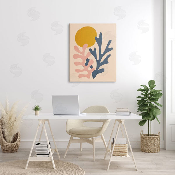 Stupell Industries JJ Design House LLC | Contemporary Pastel Leaf Forms Abstract Sun Shape Wall Art