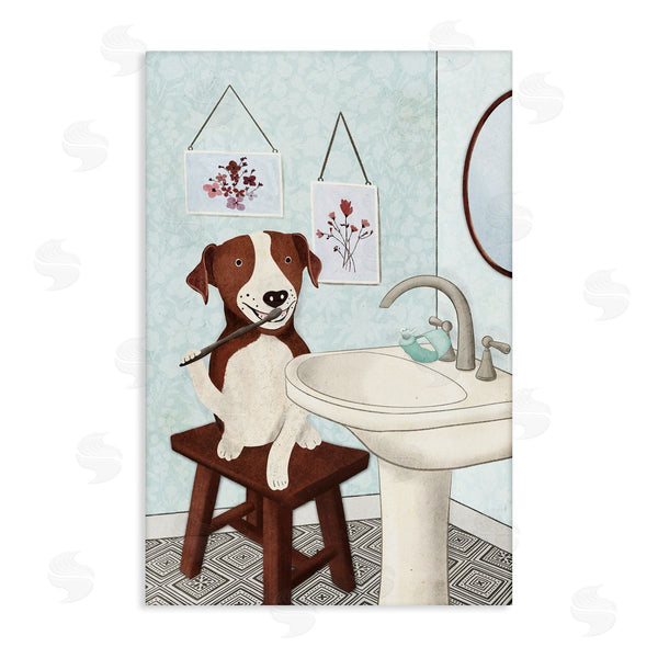 stupell industries JJ Design House LLC. | Dog Brushing Teeth