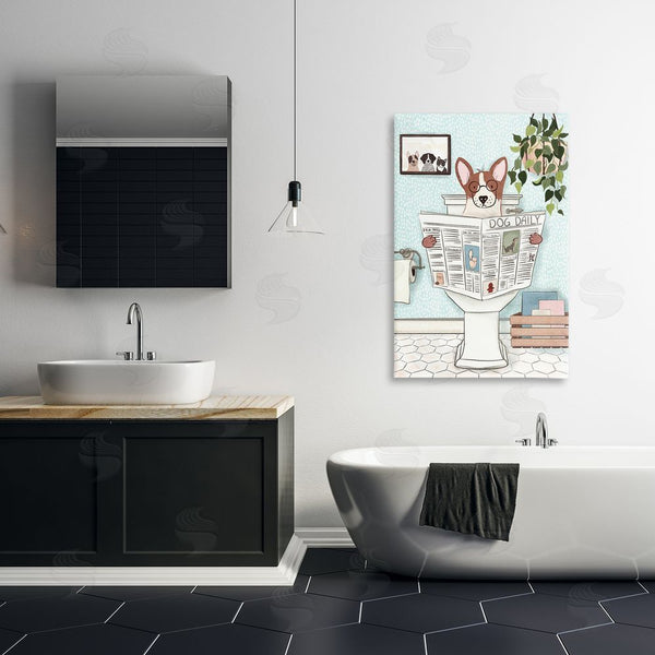 Stupell Industries JJ Design House LLC | Dog & Newspaper Bathroom Wall Art